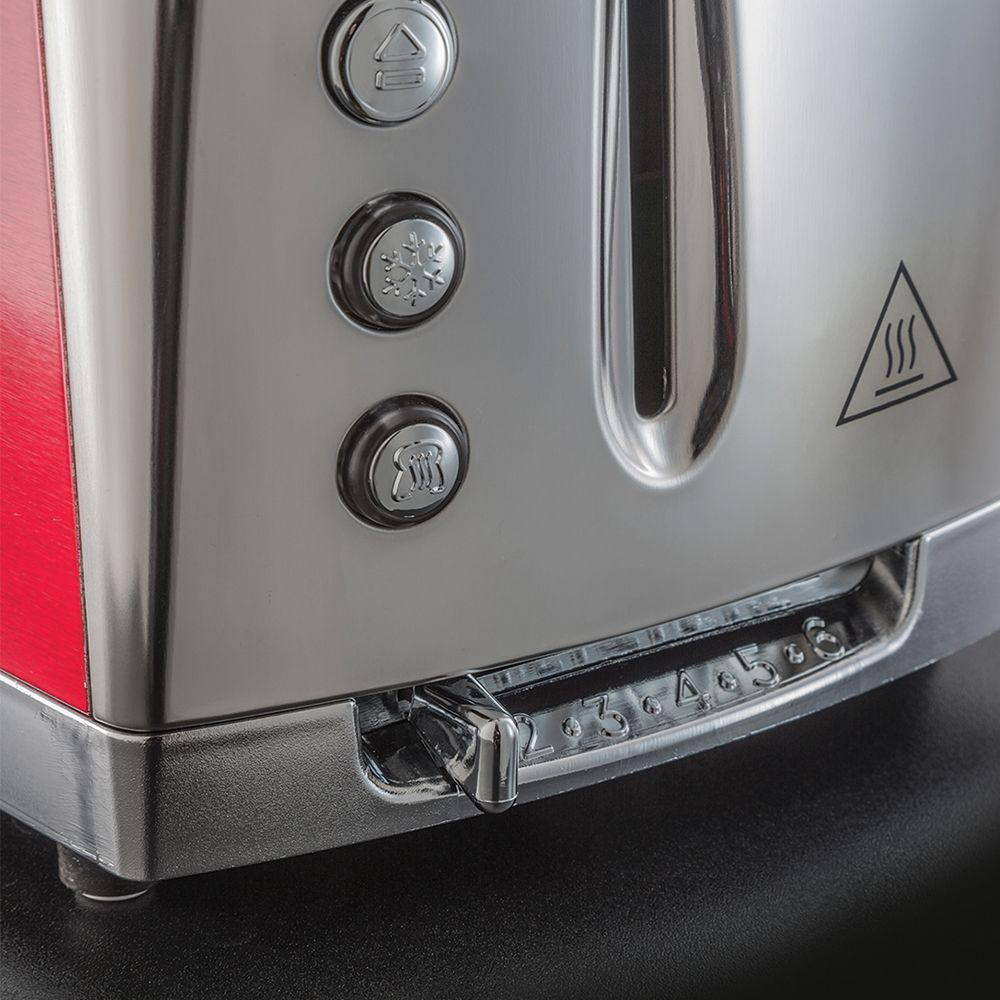Russell Hobbs Luna 2 Slice Toaster Solar Red - Image 3
