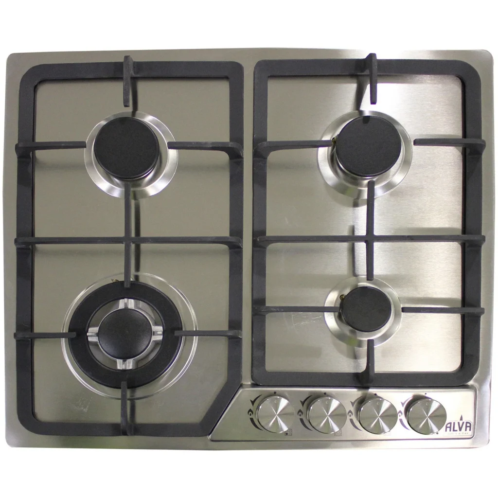 Alva 60 cm 4‑Burner Stainless Steel Gas Hob (Empty)