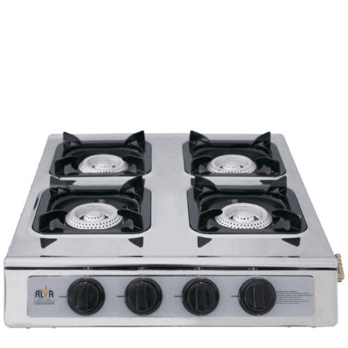 Alva 4‑Burner Stainless Steel Gas Stove (Empty)