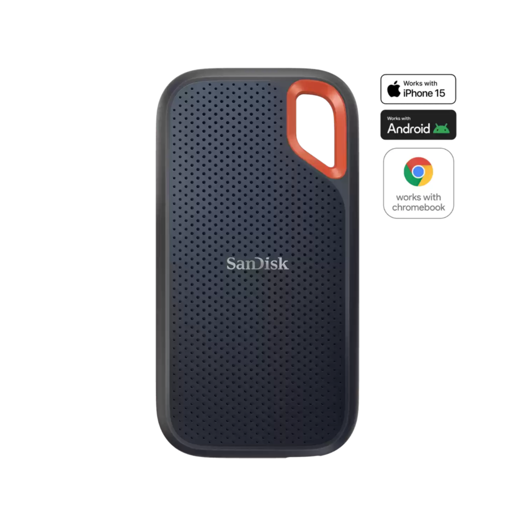 SanDisk Extreme Portable SSD 1050MB/s R, 1000MB/s W, PC, MAC & Smartphone Compatiable, 2TB, 5 Y Warranty, Sky BLUE color, IP 65 resistance and 3-meter drop protection