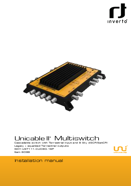 Unicable Multiswitch 5 X 4 Inverto
